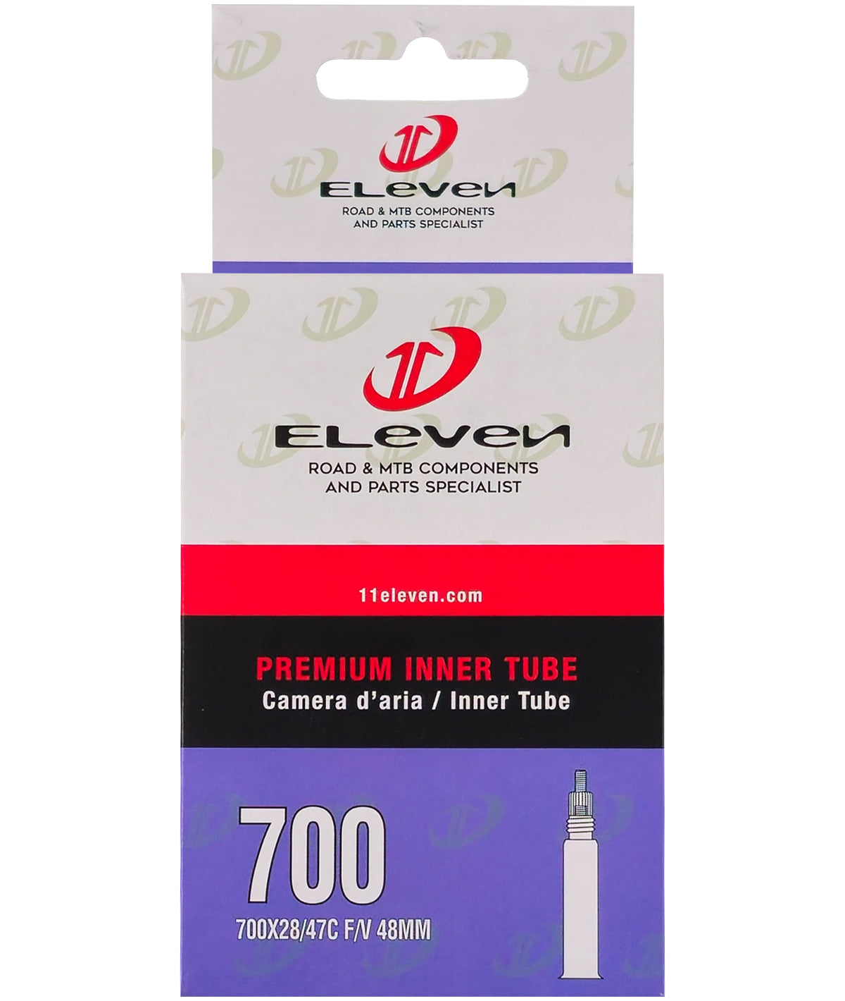 Camera d'aria ELEVEN 700 x 28/47C in box valvola presta 48mm