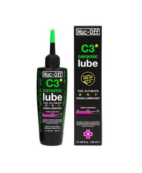 Muc-Off C3 Dry Ceramic Lube 120 ml – Lubrificante Ceramico Biodegradabile per Catena Bici