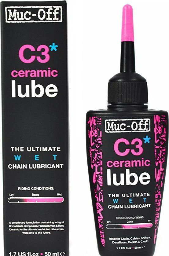 Muc-Off C3 Wet Ceramic Lube 120 ml – Lubrificante Ceramico Biodegradabile per Catena Bici
