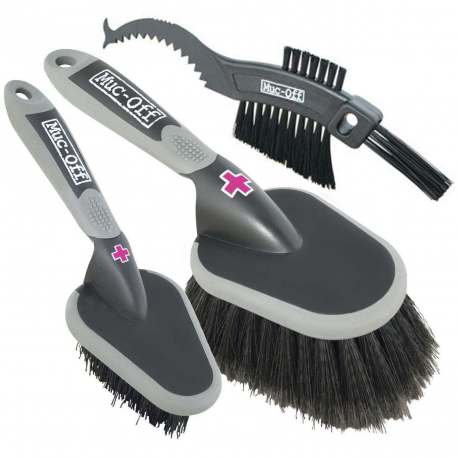 Muc-Off 3x Premium Brush Kit – Set 3 Spazzole per Pulizia Bicicletta