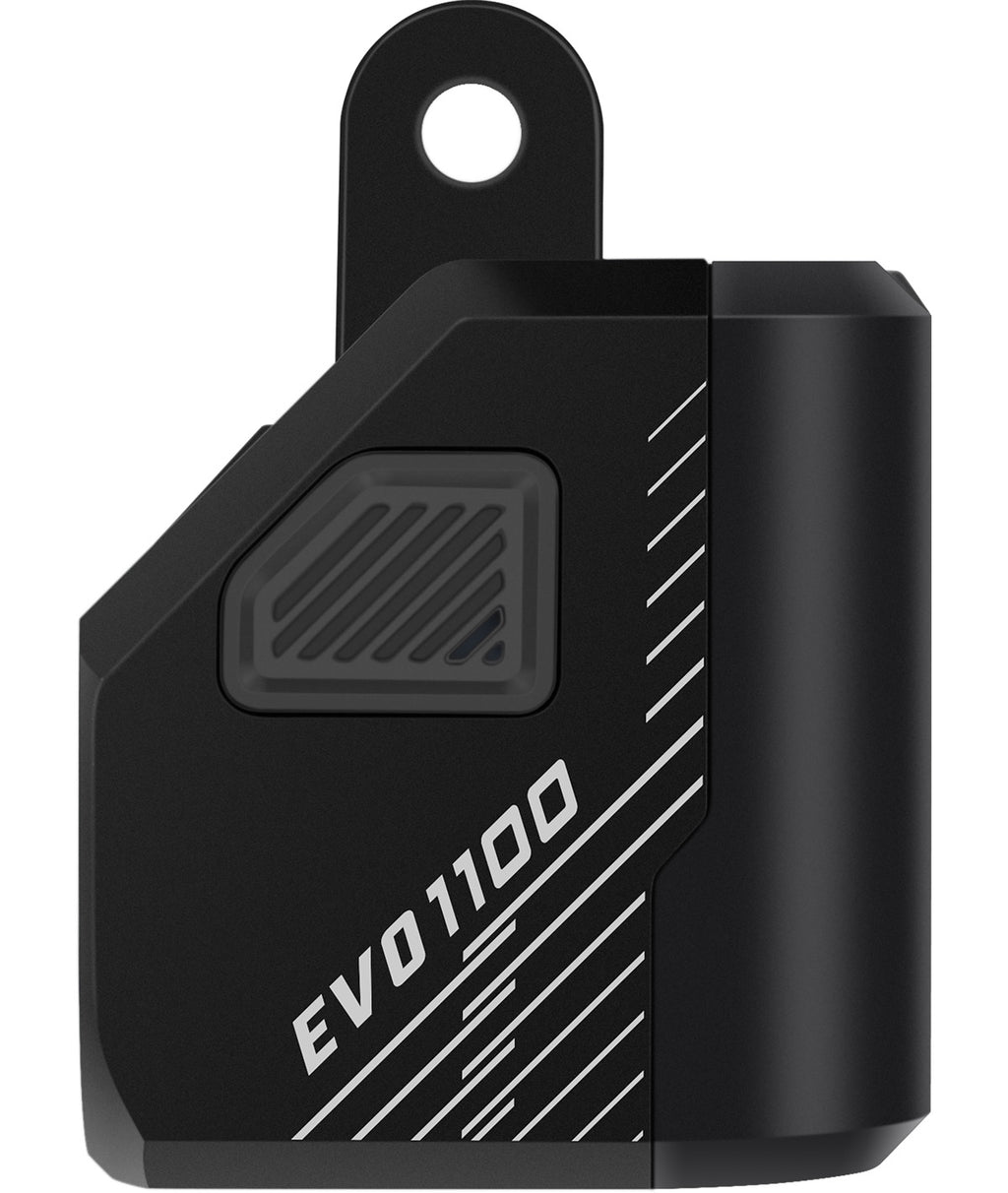 Fanalino anteriore a led bianco EVO 1100 nero USB-C con telecomando