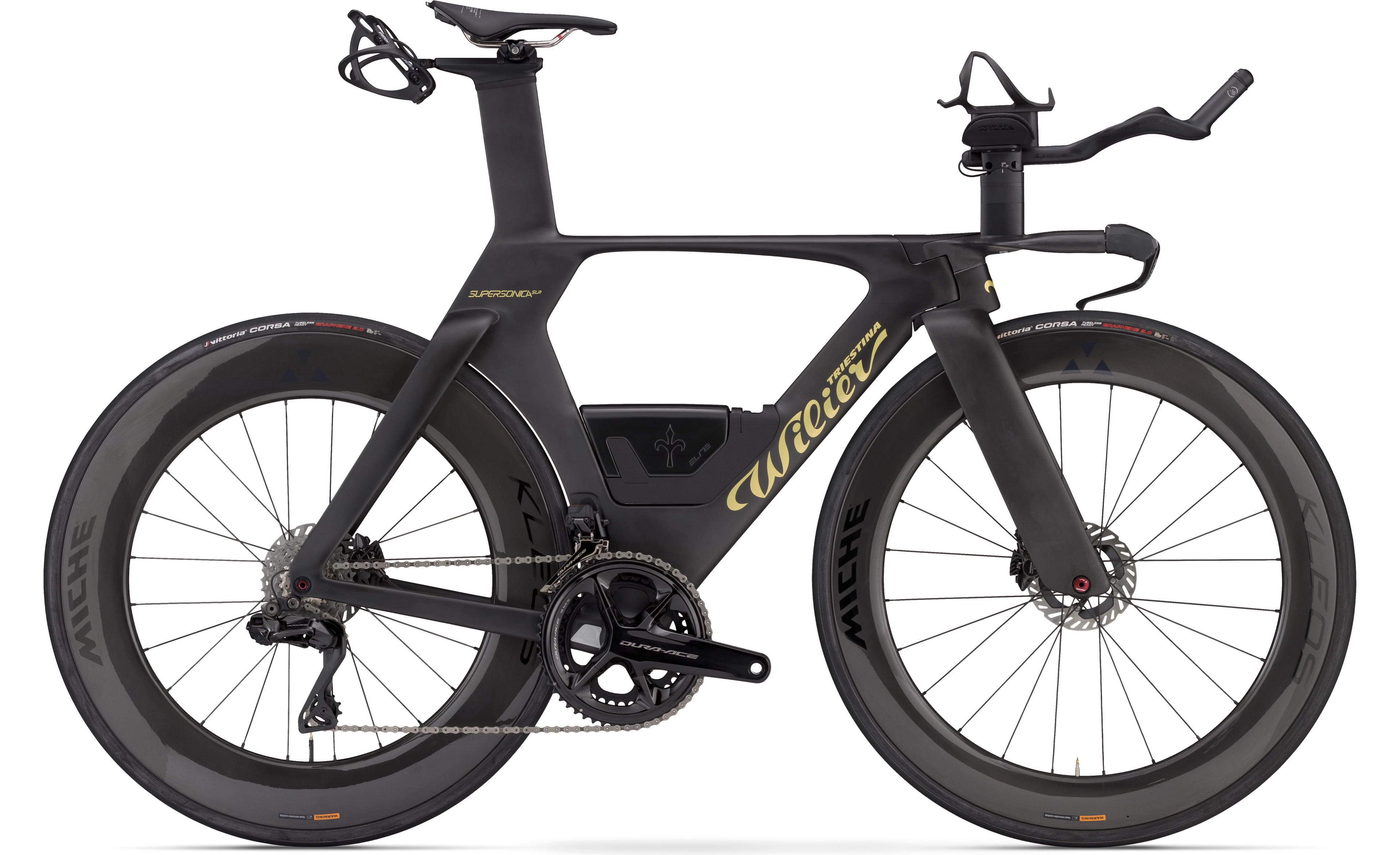 Wilier Supersonica SLR | SHIMANO DURA-ACE Di2 R9270 2x12S POWERMETER | MICHE KLEOS RD SPX3 (Anteriore) | KLEOS RD CRONO LENTICULARE (Posteriore)