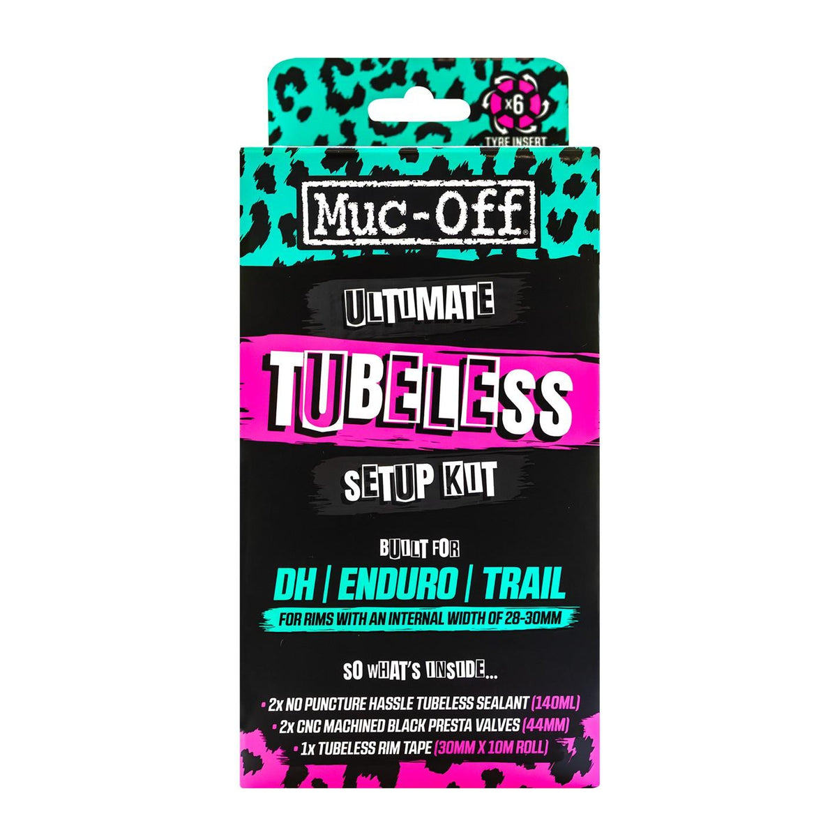 Muc-Off Ultimate Tubeless Setup Kit DH / Trail / Enduro | Kit Conversione Tubeless MTB | Valvole 44 mm